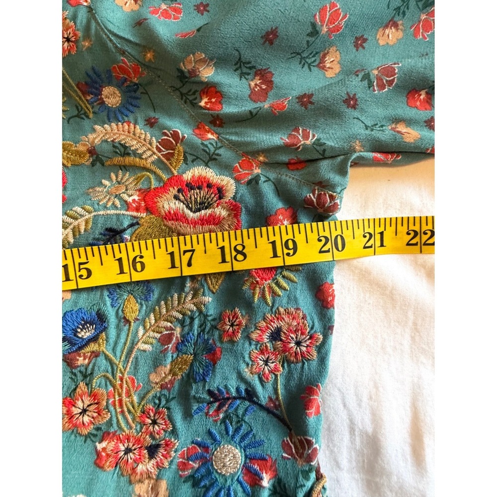 John Mark Women Teal Rust Patchwork Embroidered F… - image 5